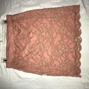 Stunning Pink Lace Midi Skirt